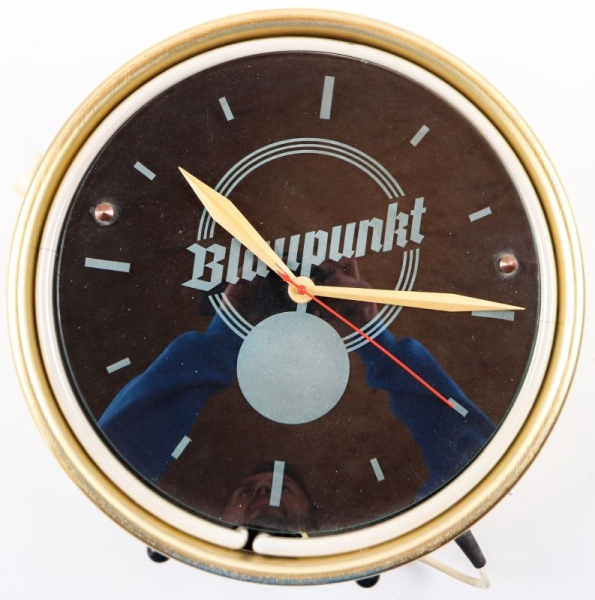 Blaupunkt  Standuhr 1960 Messinggehäuse mit Neon-Beleuchtung (5293)